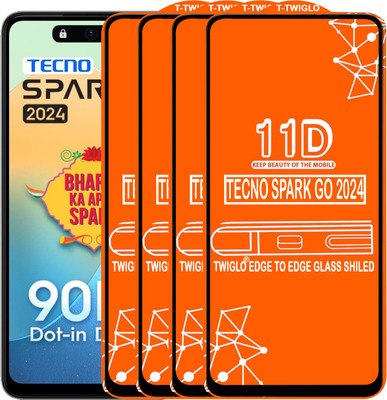 TWIGLO Edge To Edge Tempered Glass for TECNO SPARK GO 2024(Pack of 4)