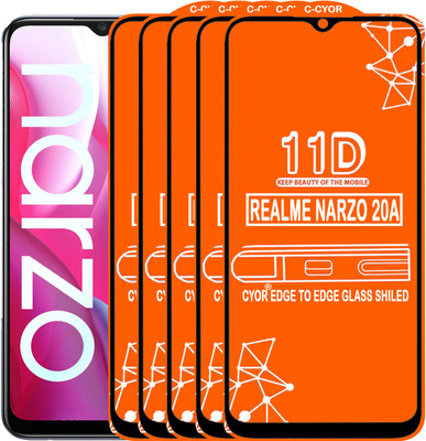 CYOR Edge To Edge Tempered Glass for REALME NARZO 20A(Pack of 5)
