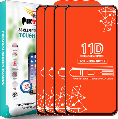 PikTrue Edge To Edge Tempered Glass for Infinix Note 7(Pack of 4)