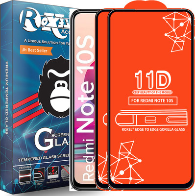 Roxel Edge To Edge Tempered Glass for Redmi Note 10S(Pack of 2)
