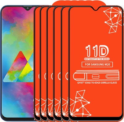 Qyist Edge To Edge Tempered Glass for Samsung Galaxy M20(Pack of 6)