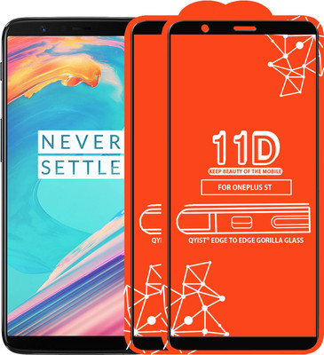 Qyist Edge To Edge Tempered Glass for OnePlus 5T(Pack of 2)