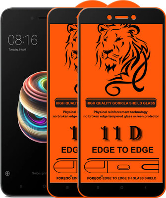 Forego Edge To Edge Tempered Glass for Mi Redmi 5A(Pack of 2)