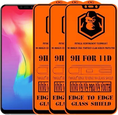 1DOLLAR Edge To Edge Tempered Glass for Vivo V9/V9 Pro/V9 Youth -11D (Packof 3)(Pack of 3)