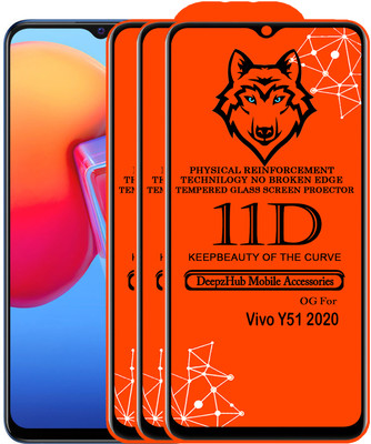 DeepzHub Edge To Edge Tempered Glass for vivo Y51 2020(Pack of 3)
