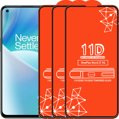 Qyist Edge To Edge Tempered Glass for Oneplus Nord 2T 5G(Pack of 3)