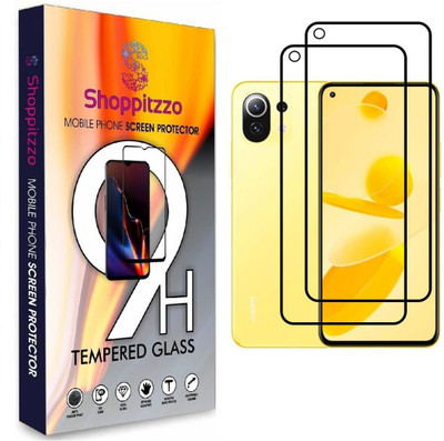 Shoppitzzo Edge To Edge Tempered Glass for Mi 11 Lite,11 Lite NE/*DuraGlass*Tempered Glass/Full Screen Coverage-Edge to Edge/9H(Pack of 2)