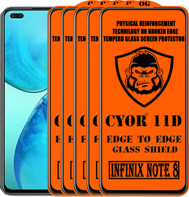 CYOR Edge To Edge Tempered Glass for INFINIX NOTE 8(Pack of 5)