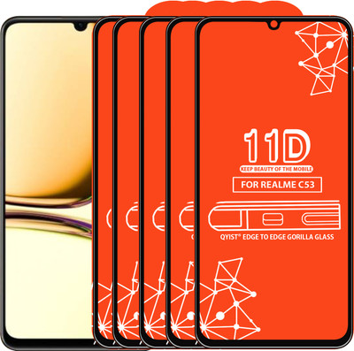 Qyist Edge To Edge Tempered Glass for Realme C53(Pack of 5)