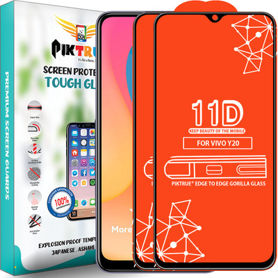 PikTrue Edge To Edge Tempered Glass for Vivo Y20(Pack of 2)