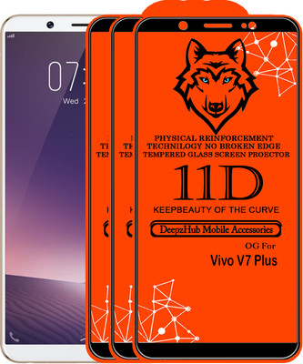 DeepzHub Edge To Edge Tempered Glass for VIVO V7 Plus(Pack of 3)