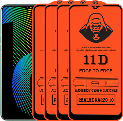 Laxdom Edge To Edge Tempered Glass for REALME NARZO 10(Pack of 4)