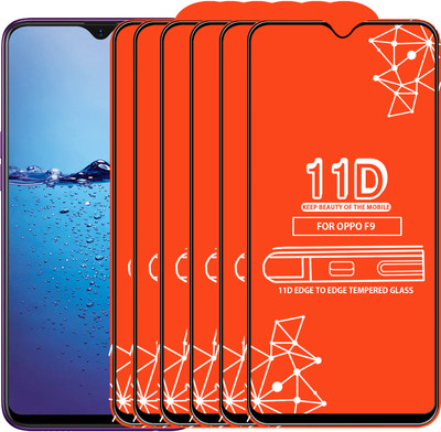 Roxel Edge To Edge Tempered Glass for Oppo F9(Pack of 6)