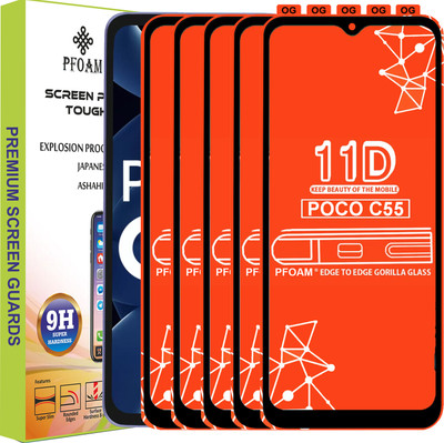PFOAM Edge To Edge Tempered Glass for POCO C55(Pack of 5)