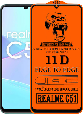 TWIGLO Edge To Edge Tempered Glass for REALME C51(Pack of 1)
