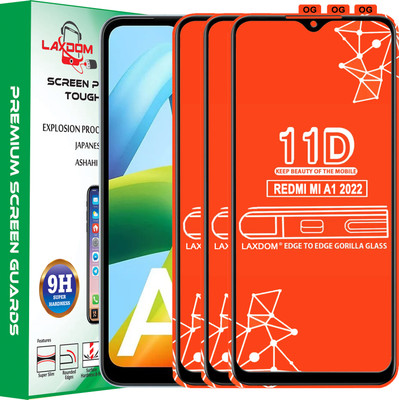 Laxdom Edge To Edge Tempered Glass for REDMI MI A1 2022(Pack of 3)