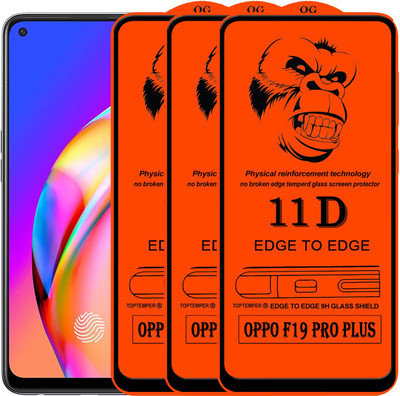 TOPTEMPER Edge To Edge Tempered Glass for OPPO F19 PRO PLUS(Pack of 3)