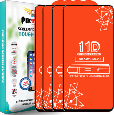 PikTrue Edge To Edge Tempered Glass for Samsung Galaxy A51(Pack of 4)