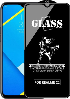 Qyist Edge To Edge Tempered Glass for REALME C2(Pack of 1)