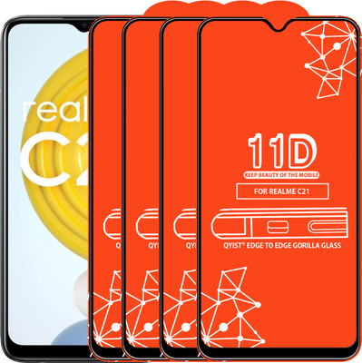 Qyist Edge To Edge Tempered Glass for Realme C21(Pack of 4)