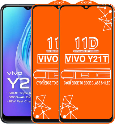 CYOR Edge To Edge Tempered Glass for VIVO Y21T(Pack of 2)