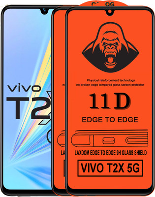 Laxdom Edge To Edge Tempered Glass for VIVO T2X 5G(Pack of 2)