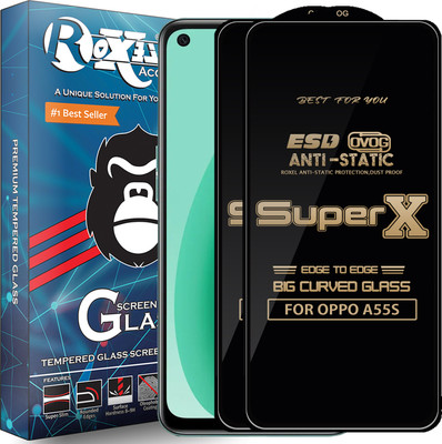 Roxel Edge To Edge Tempered Glass for OPPO A55S(Pack of 2)