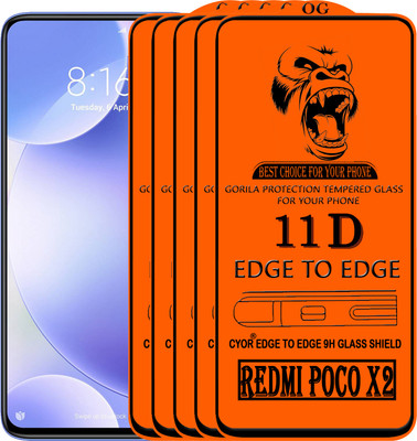 CYOR Edge To Edge Tempered Glass for REDMI POCO X2(Pack of 5)