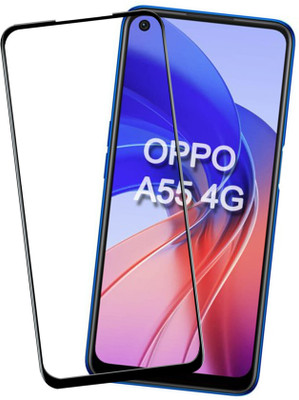 VAlight Edge To Edge Tempered Glass for OPPO A55, Premium Tempered glass with Self Installation Guide - Wet & Dry wipes,(Pack of 1)
