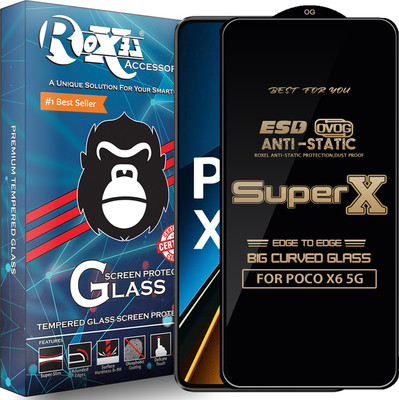 Roxel Edge To Edge Tempered Glass for POCO X6 5G(Pack of 1)