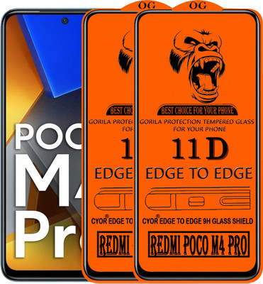 CYOR Edge To Edge Tempered Glass for REDMI POCO M4 PRO(Pack of 2)