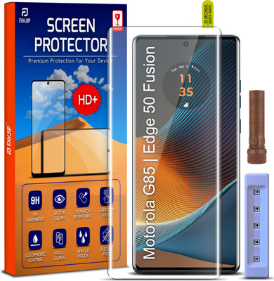 FAVJIP Edge To Edge Tempered Glass for Moto Edge 50 Fusion 5G, Motorola Edge 50 Fusion 5G, Edge 50 Fusion, Edge 50 Fusion 5G, Motorola Edge 50 Fusion, 3D Curved UV Liquide Glue Glass with Easy Installation Kit(Pack of 2)