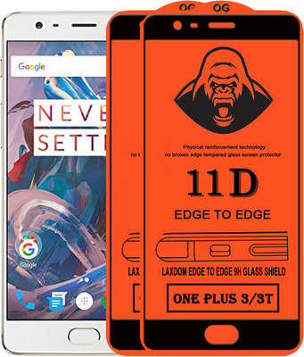 Laxdom Edge To Edge Tempered Glass for OnePlus 3T(Pack of 2)