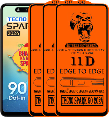 TWIGLO Edge To Edge Tempered Glass for TECNO SPARK GO 2024(Pack of 3)