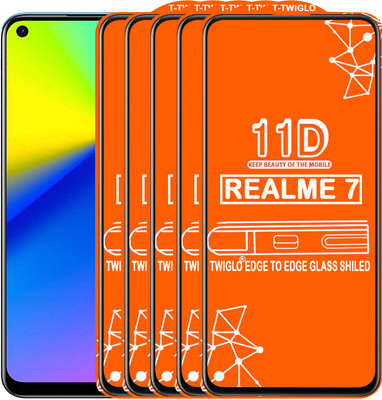 TWIGLO Edge To Edge Tempered Glass for REALME 7(Pack of 5)