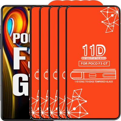 Roxel Edge To Edge Tempered Glass for Poco F3 Gt(Pack of 5)