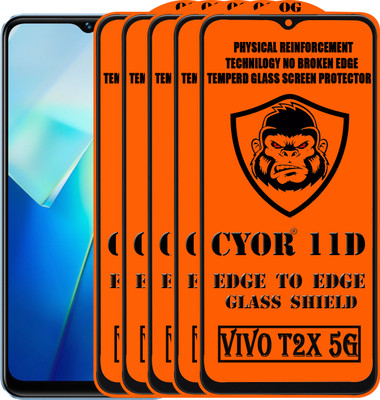 CYOR Edge To Edge Tempered Glass for VIVO T2X 5G(Pack of 5)