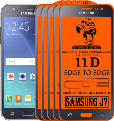 CYOR Edge To Edge Tempered Glass for Samsung Galaxy J7(Pack of 5)
