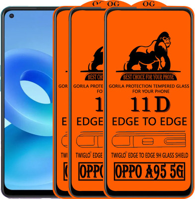 TWIGLO Edge To Edge Tempered Glass for OPPO A95 5G(Pack of 3)