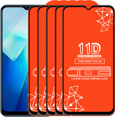 Roxel Edge To Edge Tempered Glass for Vivo T2X 5G(Pack of 5)