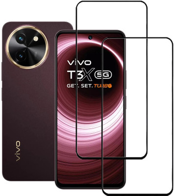 SPRITZEN Edge To Edge Tempered Glass for Vivo T3x 5G(Pack of 2)