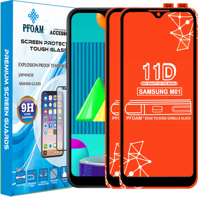 PFOAM Edge To Edge Tempered Glass for SAMSUNG GALAXY M01(Pack of 2)