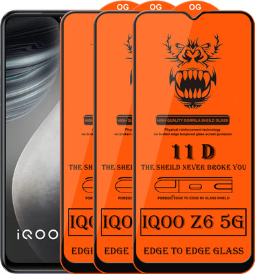 Forego Edge To Edge Tempered Glass for IQOO Z6 5G(Pack of 3)