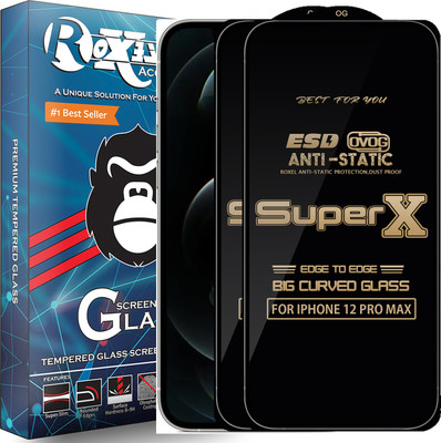 Roxel Edge To Edge Tempered Glass for IPHONE 12 PRO MAX(Pack of 2)