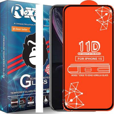 Roxel Edge To Edge Tempered Glass for Iphone 15(Pack of 1)
