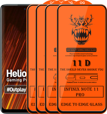 Forego Edge To Edge Tempered Glass for Infinix Note 11 Pro(Pack of 4)