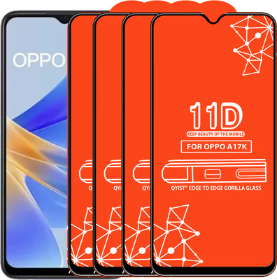 Qyist Edge To Edge Tempered Glass for Oppo A17K(Pack of 4)