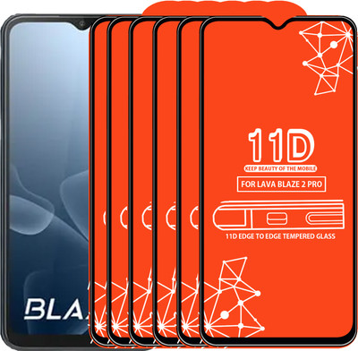 Roxel Edge To Edge Tempered Glass for Lava Blaze 2 Pro(Pack of 6)
