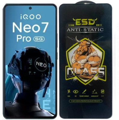Resolute Edge To Edge Tempered Glass for IQoo Neo 7 Pro, ESD Tempered Glass, ESD Screen Protector, Anti Static, Screen Protector(Pack of 1)