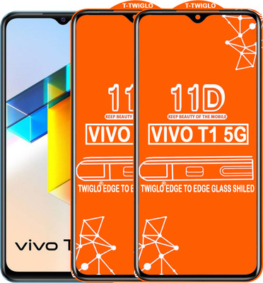 TWIGLO Edge To Edge Tempered Glass for VIVO T1 5G(Pack of 2)